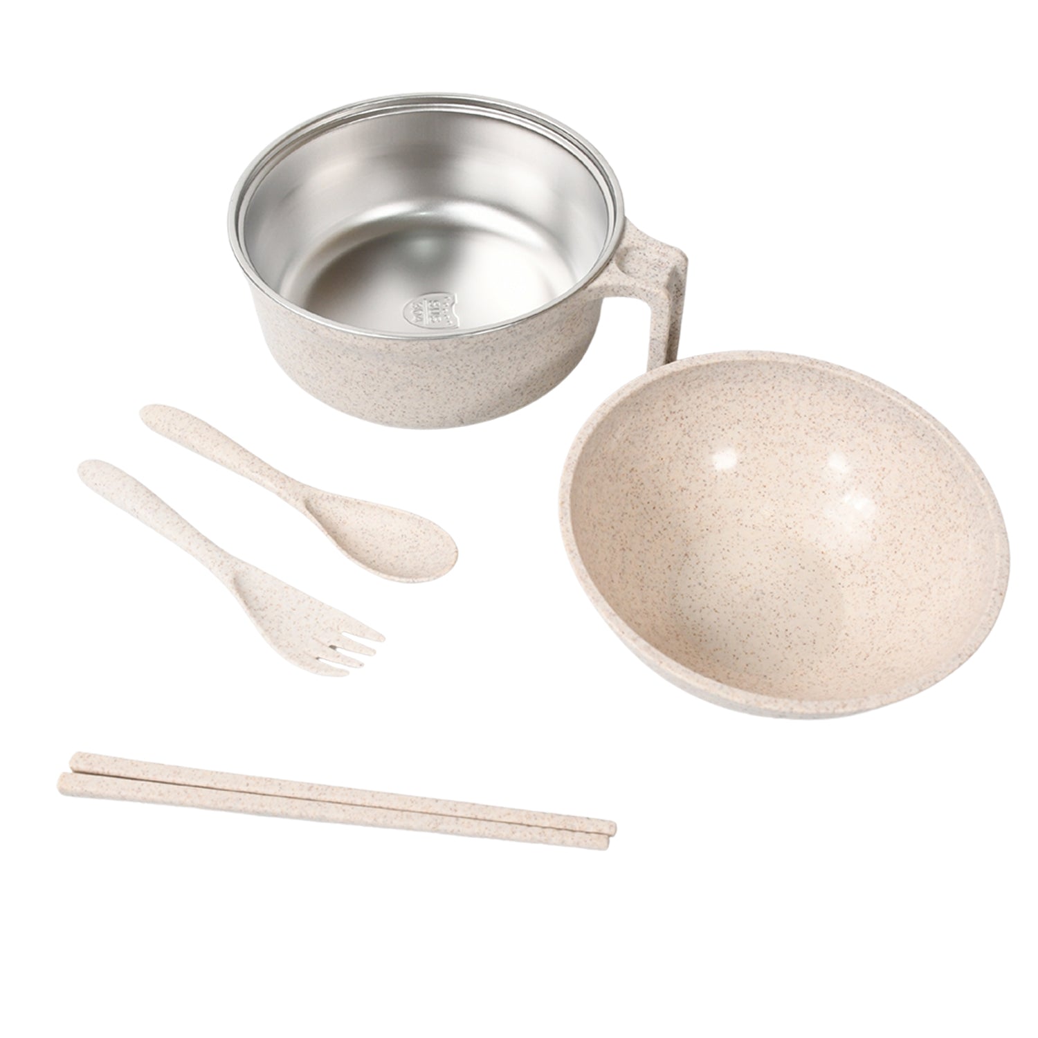 5606 Rice Bowl Noodle 1 Bowl with 1 Lid and Handle Wheat Straw Noodle Bowls with Wheat Straw 1 Fork, 2 Chopsticks, 1 Spoon for Soup Salad Cooker Snack Set (6 Pcs Set) 5606 Rice Bowl Noodle 1 Bowl with 1 Lid and Handle Wheat Straw Noodle Bowls with Wheat Straw 1 Fork, 2 Chopsticks, 1 Spoon for Soup Salad Cooker Snack Set (6 Pcs Set)